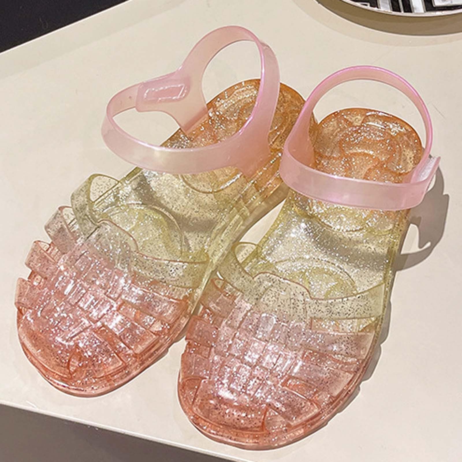 MMRTDJDR Generisch Sandalias de Verano para niñas, Zapatos de Playa con Punta Abierta y Suela Suave, Zapatos Casuales al Aire Libre para niños pequeños y
