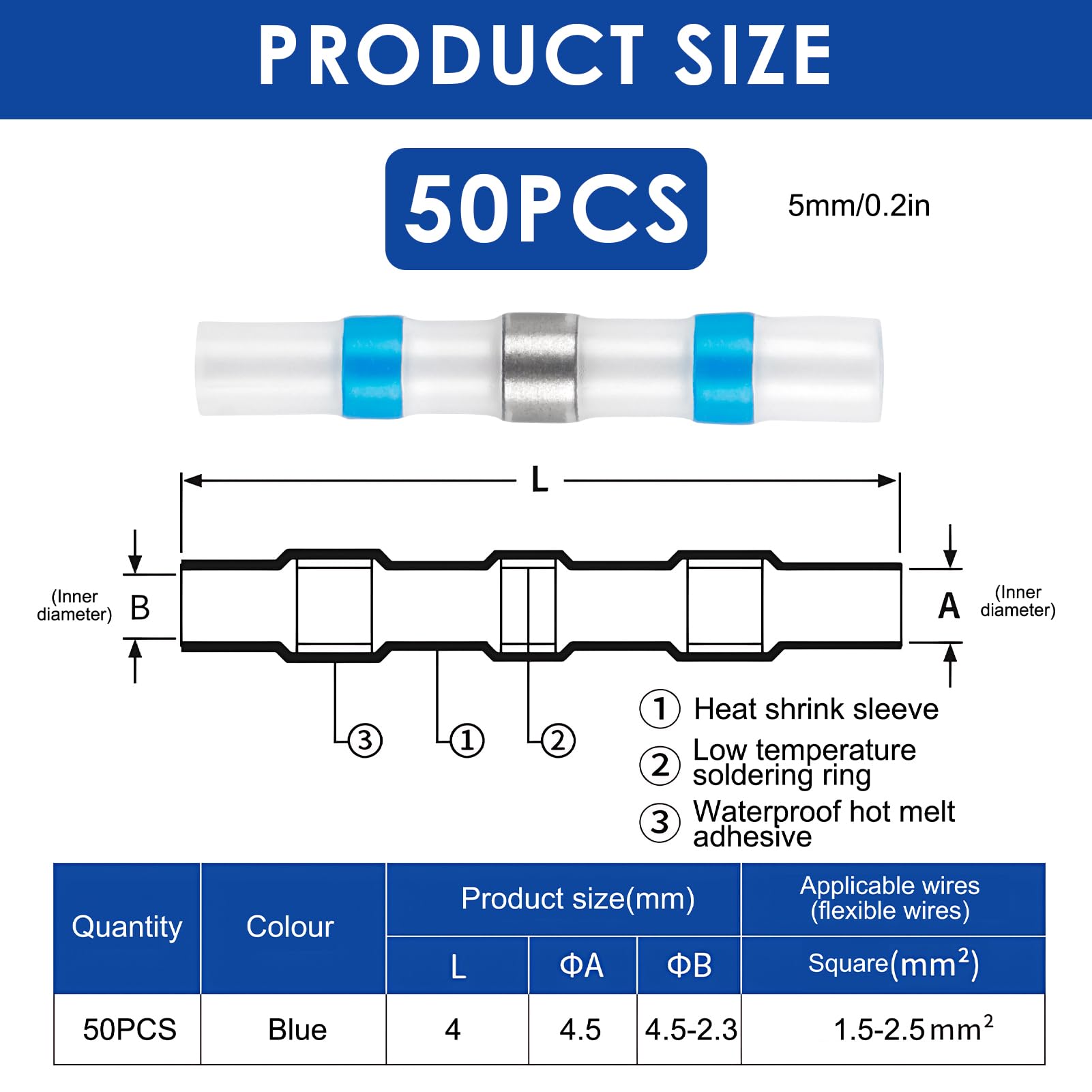Lot De 150 Connecteurs De Soudure Avec Gaine Thermorétractable - Rouge - AWG22-18 - Connecteur De Câble étanche - Gaine Thermorétractable Isolée