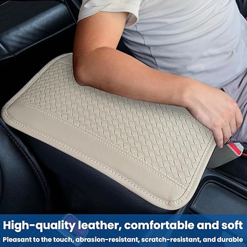 Miniatura 6 de Almohadilla para consola central de automóvil, funda de cuero universal para caja de almacenamiento para reposabrazos, accesorios interiores de