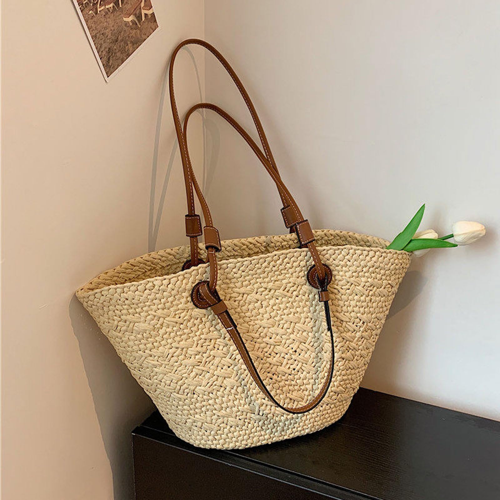 Sac en paille femme grande capacité pour ne plus manquer d'espace