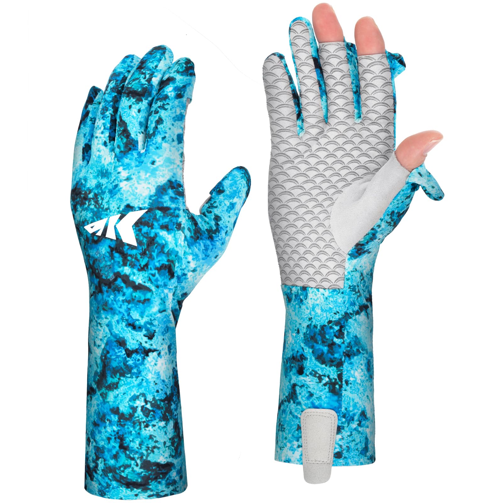 KastKing La Sal Pro Full Finger Fishing Gloves, UPF 50+ Sun Protection Gloves with Convertible Design, Ultralight Microfiber, Ultra-Soft Comfort, FrostWeave Cooling, Enhanced Grip, Four Sizes Options