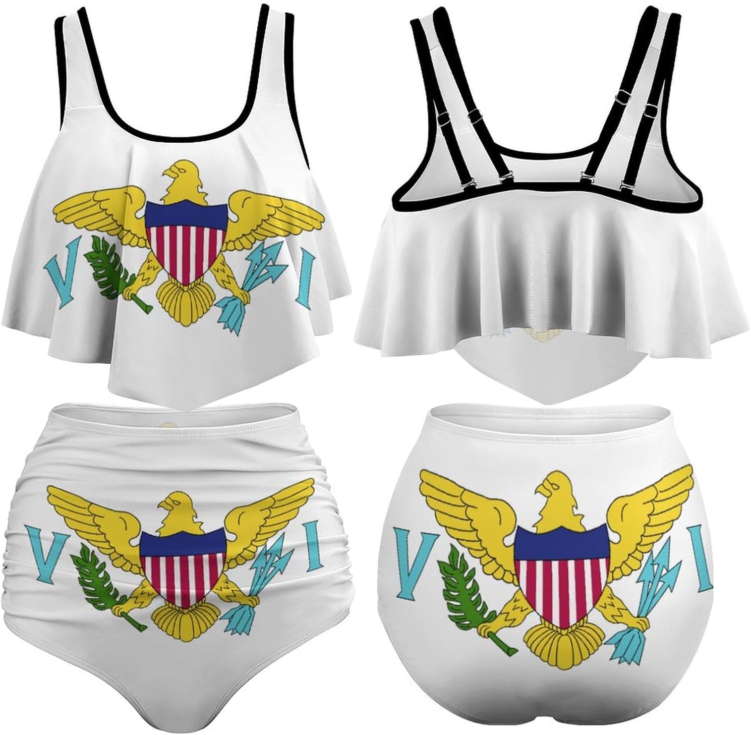 Women's 2 Piece Swimsuit Bolivia Flag Adjustable Strap Swimwear Summer Beach Bathing Suits for Womens