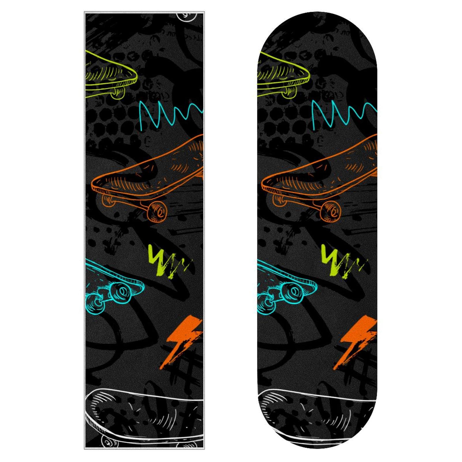 Lot de 2 feuilles de papier abrasif pour planche de skateboard
