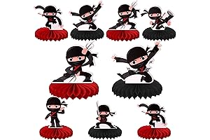 6 PCS Ninja Party Honeycomb Table Centerpiece Double Sided Martial Arts Karate...
