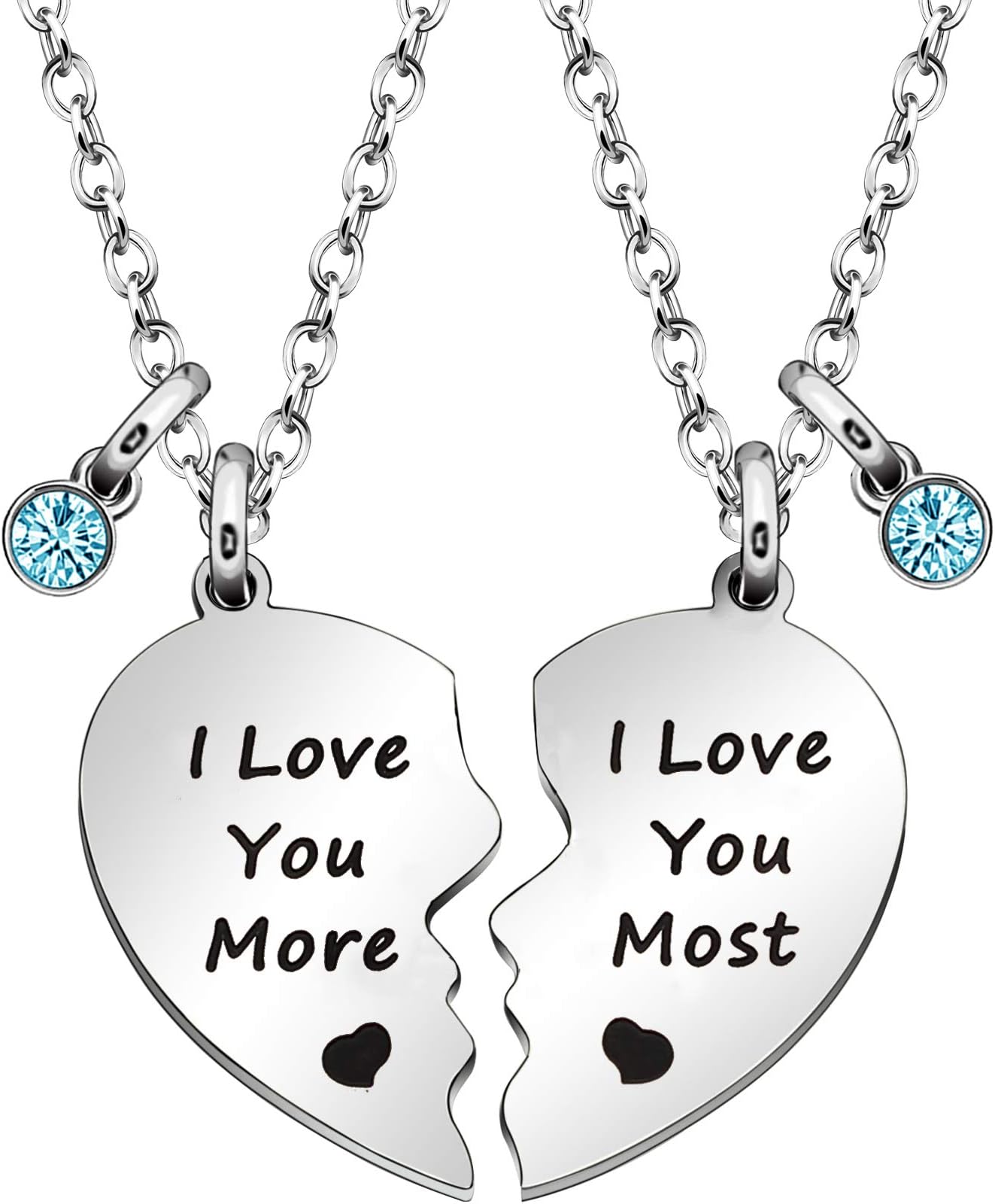 Necklace Jewellery for Her/His Slipt Heart Necklace of 2 for Couples Lovers Girlfriend Boyfriend Christmas Birthday
