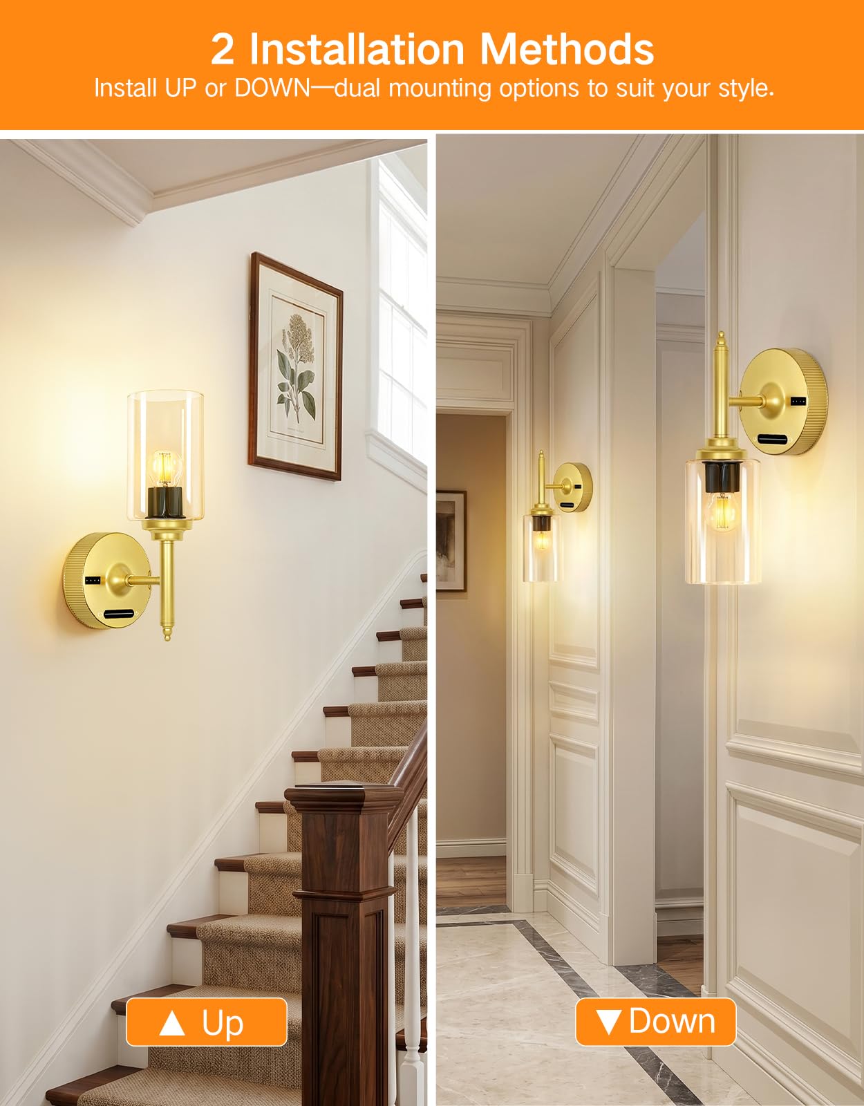 OUTON 2 lámparas LED de pared inalámbricas con batería, sin conexión de alimentación, con mando a distancia y táctil, 3 temperaturas de color 3000 K-6000 K, regulable sin niveles, temporizador, 8000