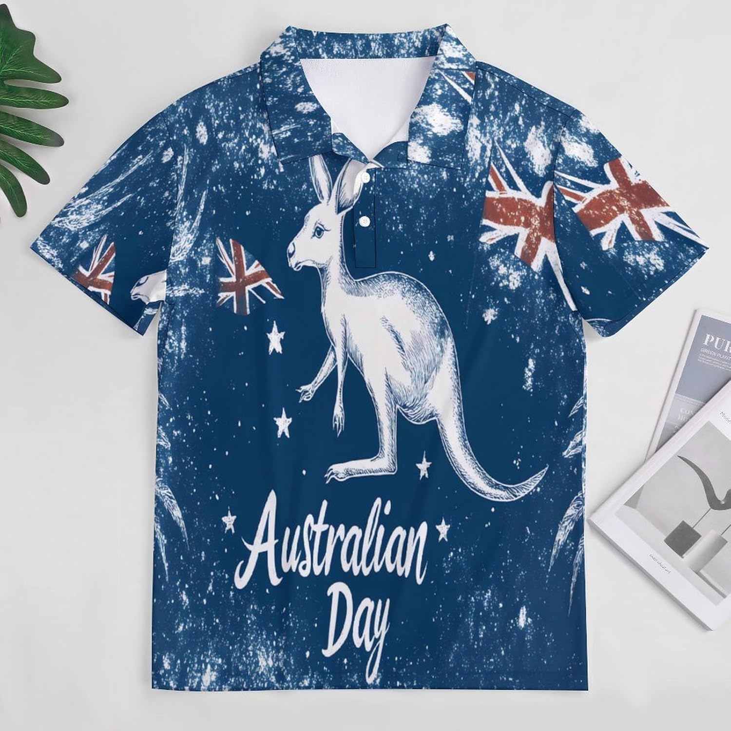 Happy Australian Day Women's Golf Polo Shirts Short Sleeve Quick Dry Tennis Tops Casual Work Blouses