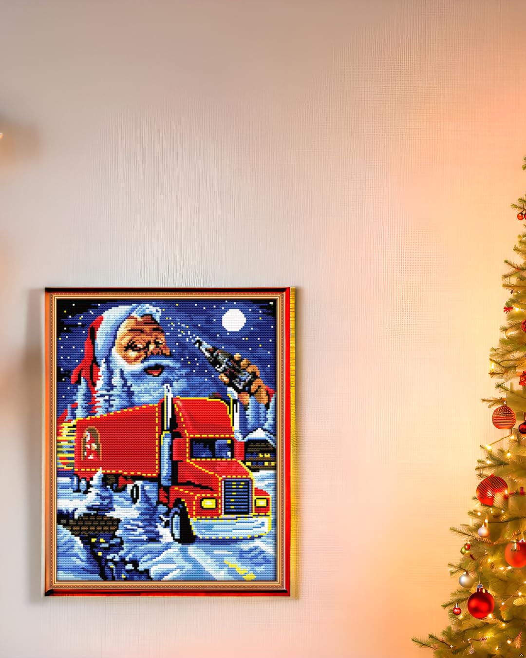 CaptainCrafts Cross Stitch Kits Christmas Counted Cross Stitch Unpreprinted Fabric Cross Stitch DIY Art Embroidery Kits for Adults (White 14CT - Image 3