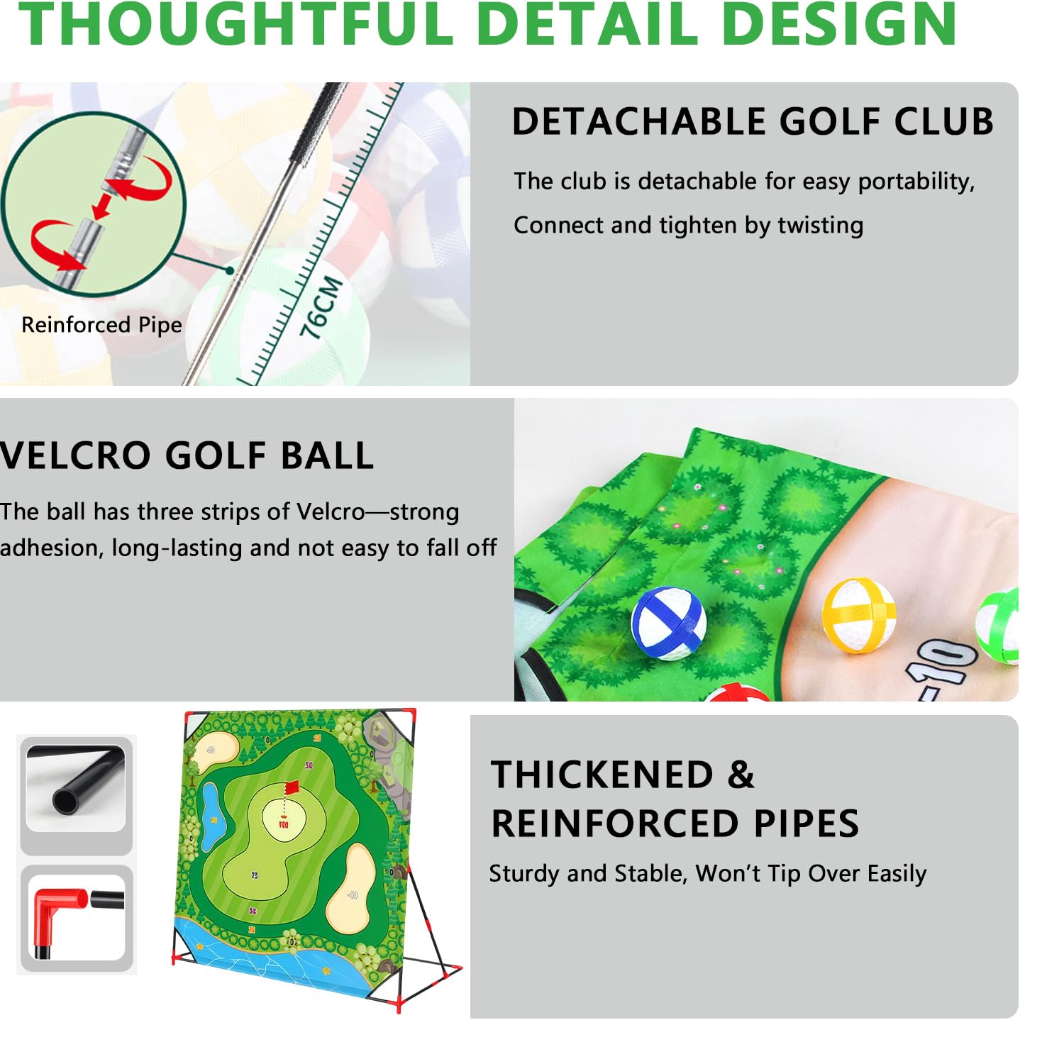 Juego de golf con pelotas de golf y contador de puntos, juego de mini golf, juguetes de golf para niños y adultos, mini maletín de golf, juego de astillado de golf, juego de golf para el hogar