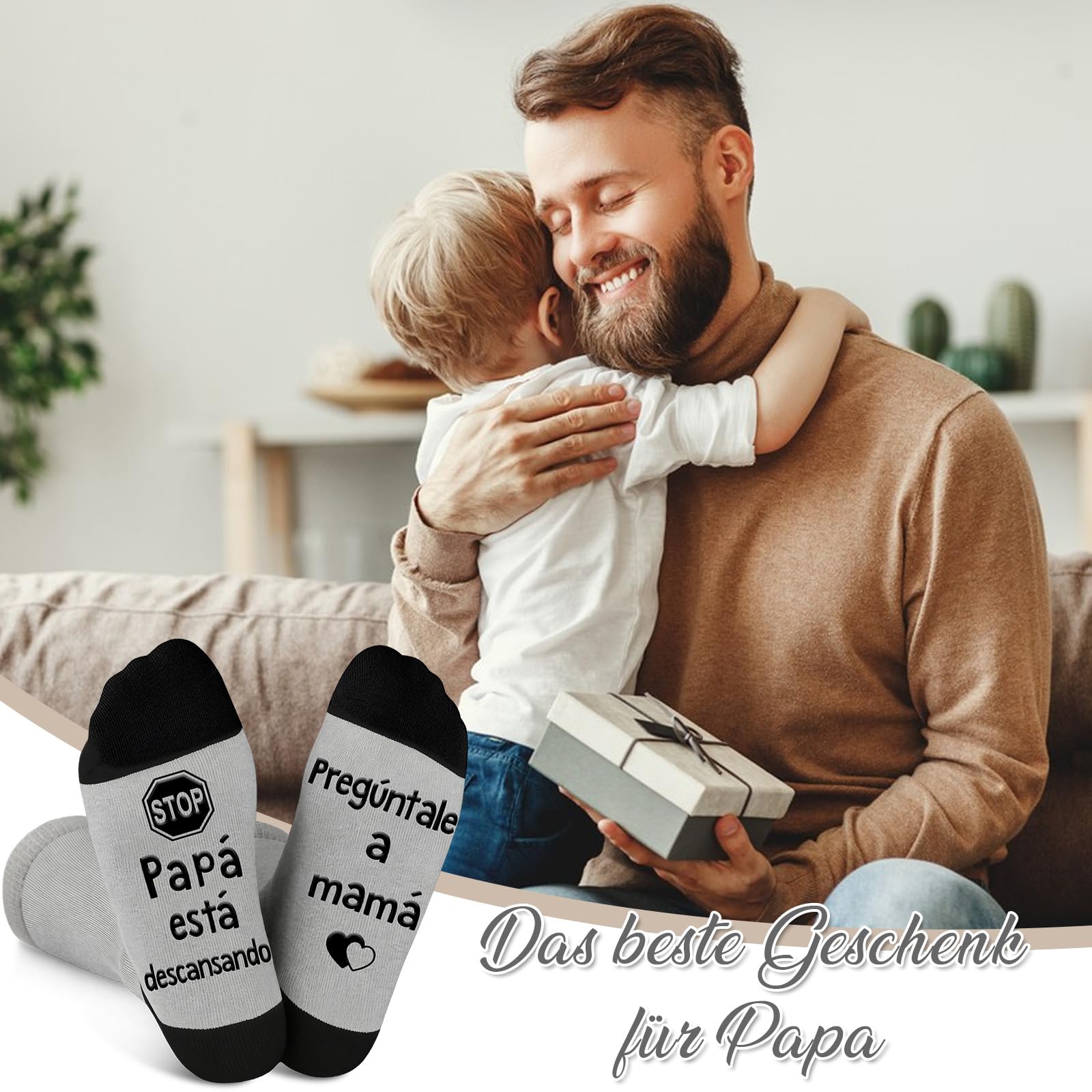 Regalos Día del Padre, Calcetines Divertidos Hombre, Algodón Antideslizantes, Regalo Papá Original, Cumpleaños 40 50 60 70 80 Años, San Valentín, Amigo Invisible — view 8