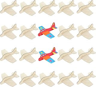 DAJAVE 20 Pack Wooden Model Airplane, DIY Balsa Wood Airplane Kits Handicraft Plane, Wooden Airplane for Birthday Party Carnival Party