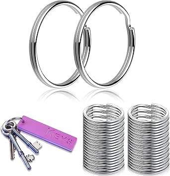 30pcs Key Rings Bulk, 25mm Stainless Steel Split O Hoops Dog Tag Rings For Pet Collar Metal - Foto 6