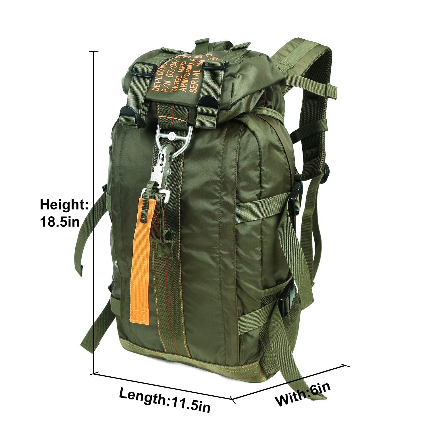 Zaino tattico da viaggio, grande, leggero, con sistema Molle, per attività all'aperto