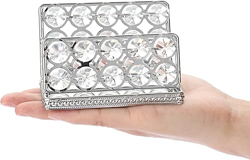 Miniatura 4 de Hipiwe Soporte para tarjetas de visita de cristal, soporte dorado con espejo para tarjetas de presentación, organizador de almacenamiento de