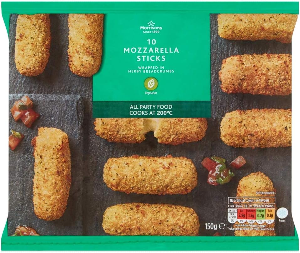 Morrisons Mozzarella Sticks, 150g (Frozen) Amazon.co.uk Grocery