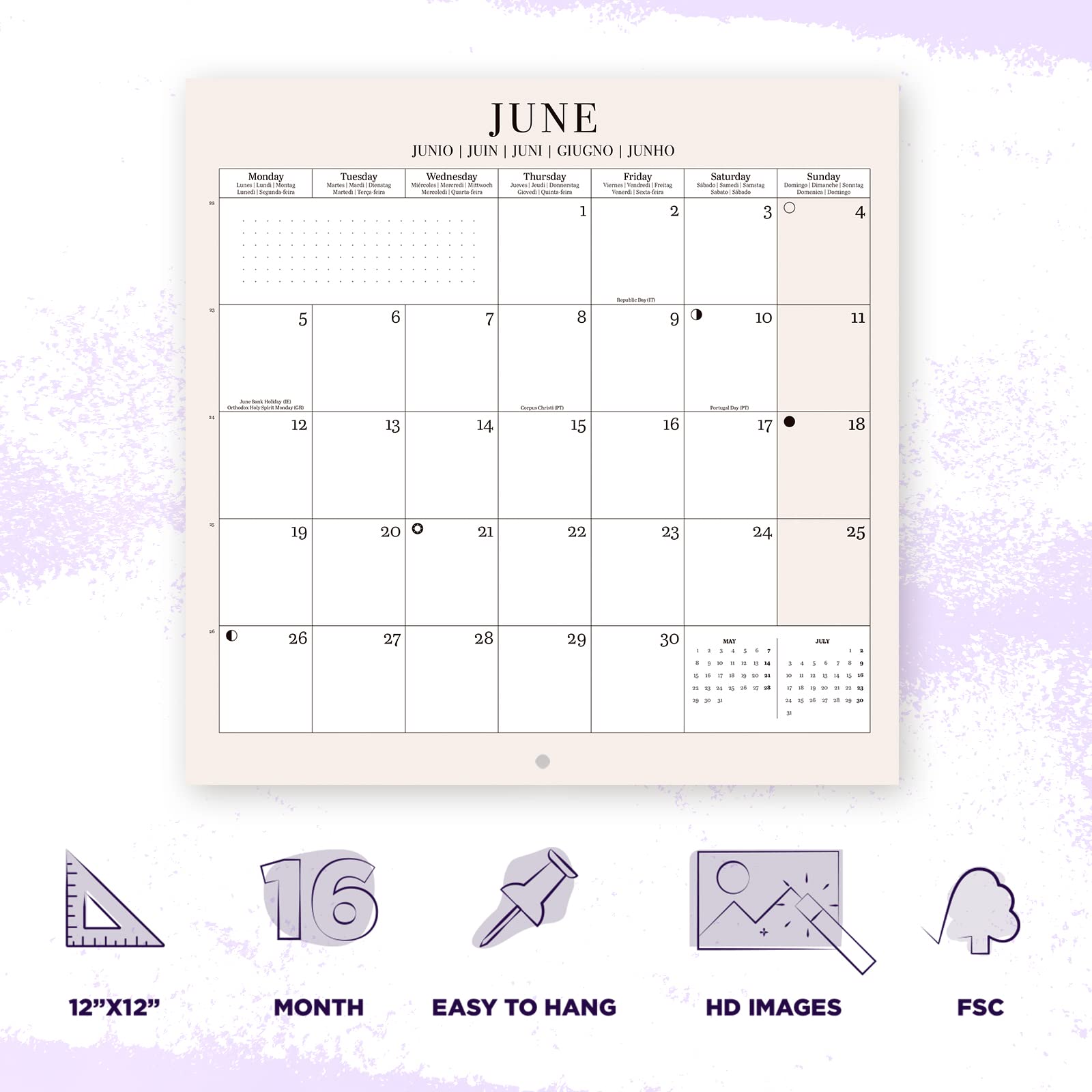 Grupo Erik Flowers Wall Calendar 2023 12' X 12' FSC, 30 x 30 cm - Image 2