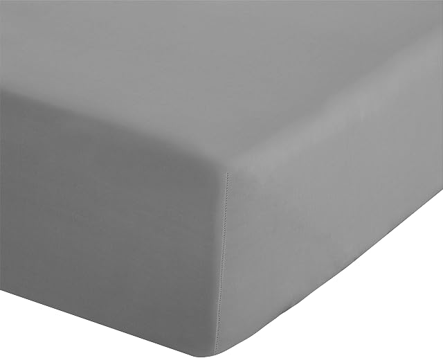 Catherine Lansfield Easy Iron Percale Single Fitted Sheet Grey