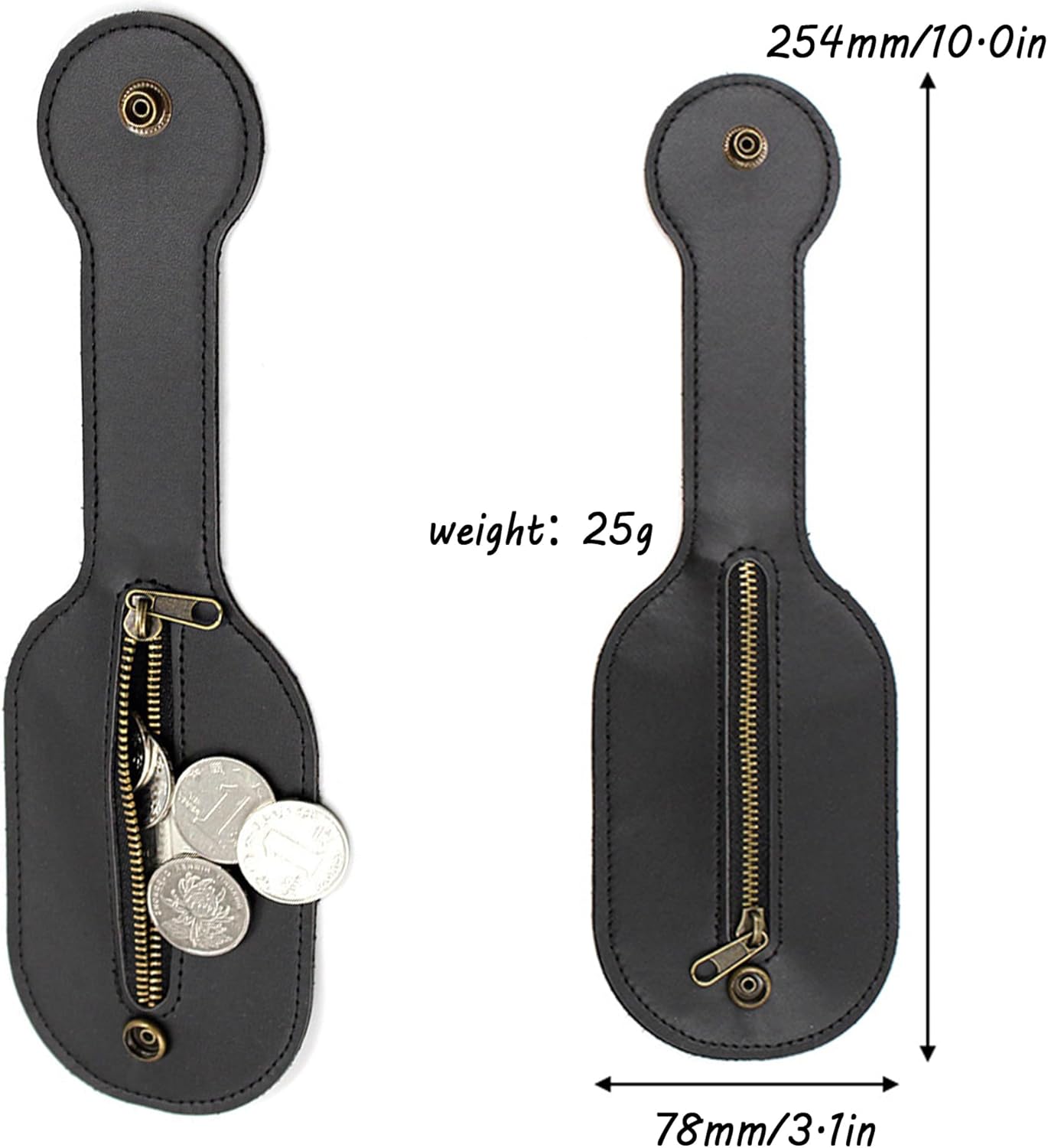 LONGHAO 남성용 가죽 동전 지갑 벨트용 가죽 지갑 미니 지갑 동전 지갑 자기방어용 벨트 가방 가죽 가방이나 벨트에 넣기 남성용  검정 가죽-Freehip.co.kr