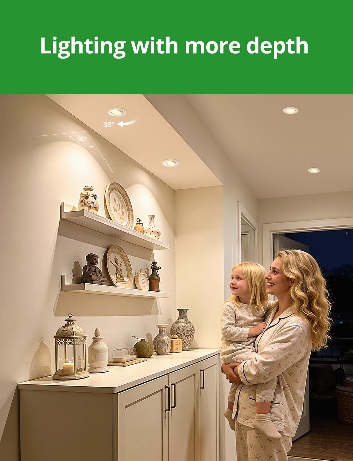 HOMEOW Reflektor LED do zabudowy łazienkowej ściemniany biały, regulowany biały, bardzo płaski otwór 68 mm - 80 mm IP44 6W 230 V, reflektor sufitowy do kuchni, salonu, sypialni, ciepła biel/neutralna
