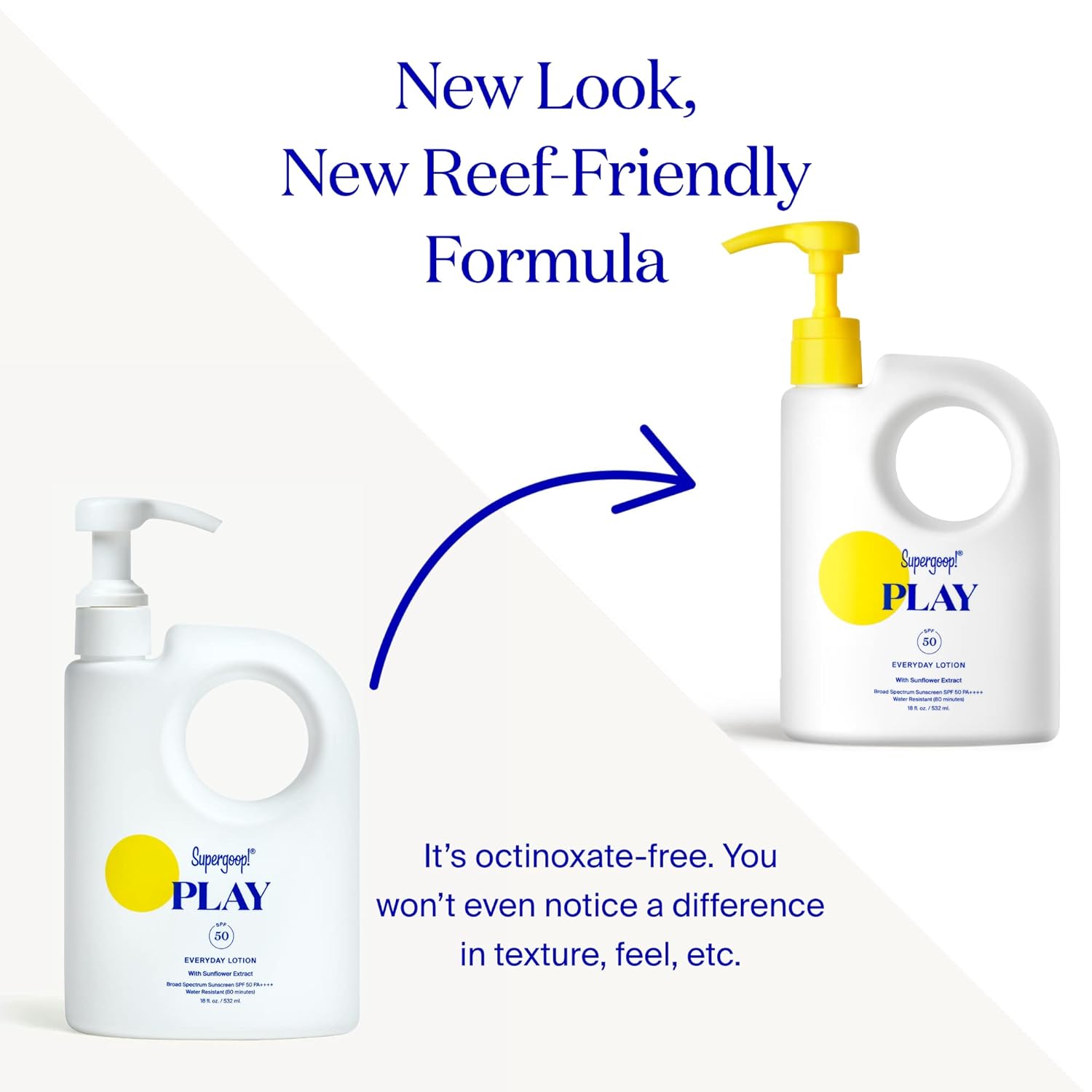 Supergoop! PLAY Everyday Lotion, 18 oz - SPF 50 PA++++ Reef-Safe, Broad Spectrum, Body & Face Sunscreen for Sensitive Skin - Water & Sweat Resistant - Clean Ingredients - Great for Active Days : Beauty & Personal Care