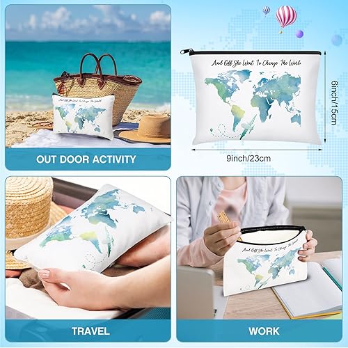 Miniatura 9 de Chunful 10 bolsas de cosméticos inspiradoras para niñas y mujeres, bolsa de maquillaje, regalo de amistad, regalo de cumpleaños para hija, hermana,