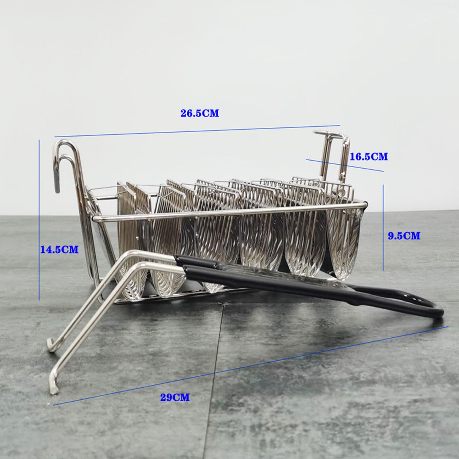 Cesta para Tacos, Cesta para Freír Tortillas de Tacos, Tortillas de Acero Inoxidable, Cesta Robusta Profesional para Freír Tacos para Cocinas