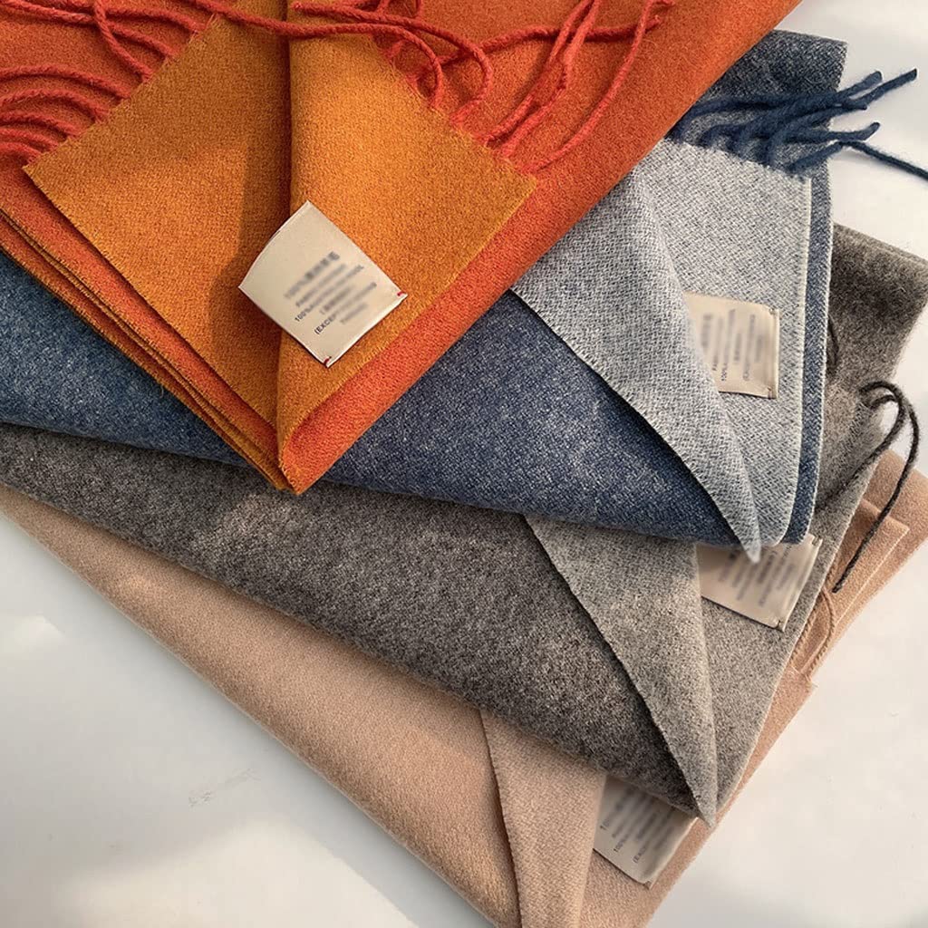 Sciarpa Scialle Sciarpa calda della sciarpa di inverno della lana pura delle donne calde Sciarpe solide di modo Casual Sciarpa casual Cashmere nappa lunga scialle Stola Elegante