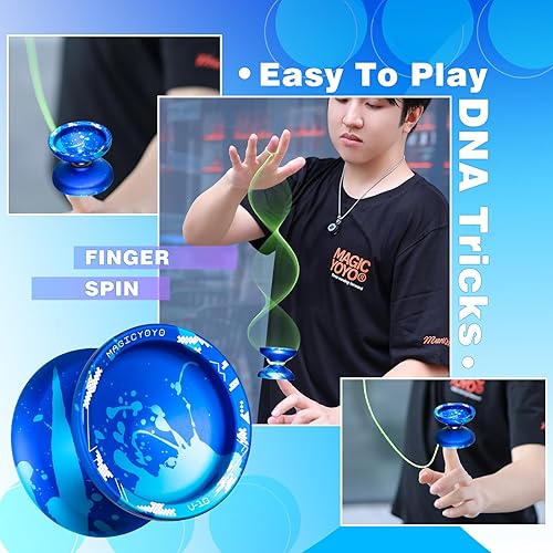 Miniatura 3 de Yoyo Yoyo V10 profesional que no responde - Yoyo giratorio de dedo para niños principiantes, trucos de yoyo de metal profesional para adultos