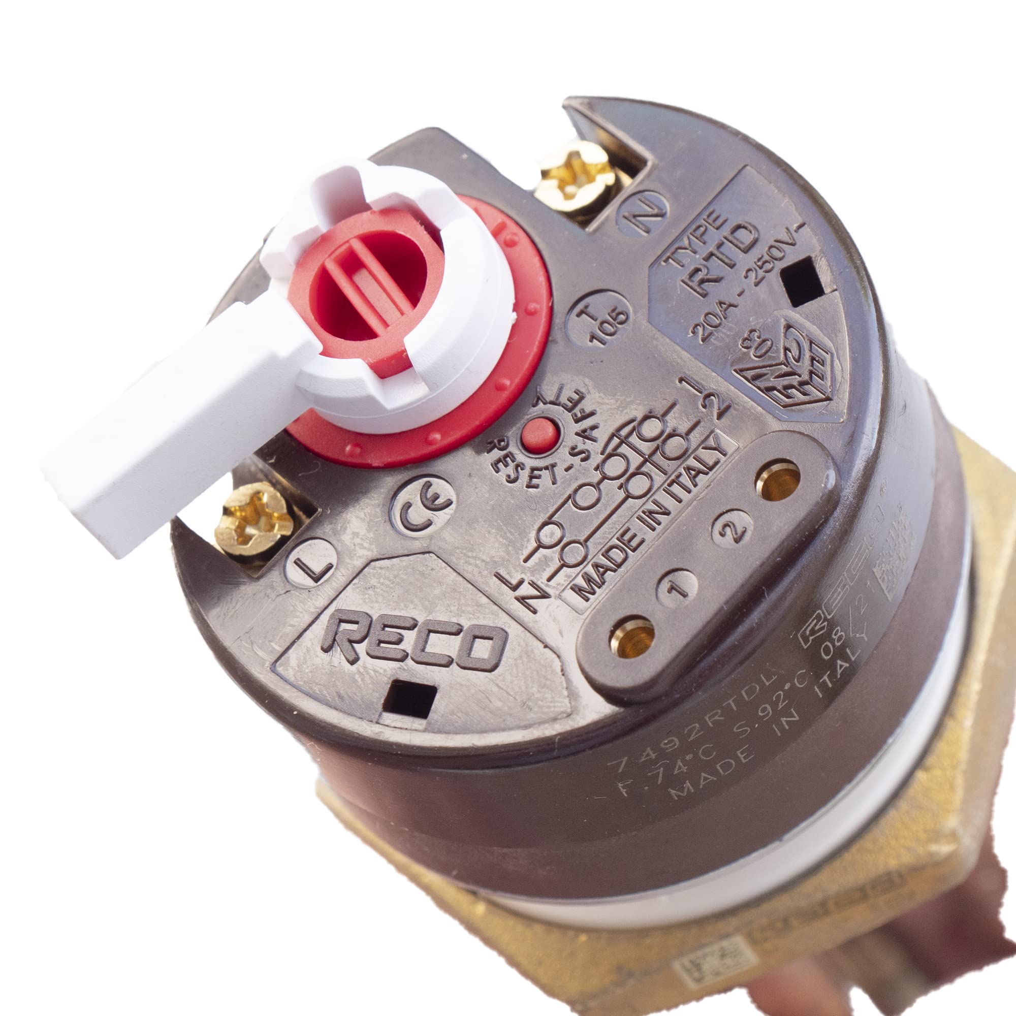 Verwarmingselementen met thermostaat 1 1/4 5/4 3kW NIEUW Veiligheidsthermostaat ZON Warmwatertank Boiler RECO