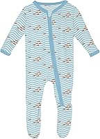 Vista 42 de KicKee Baby & Toddler - Pijama de viscosa ultrasuave de bambú con patas abatibles y puños
