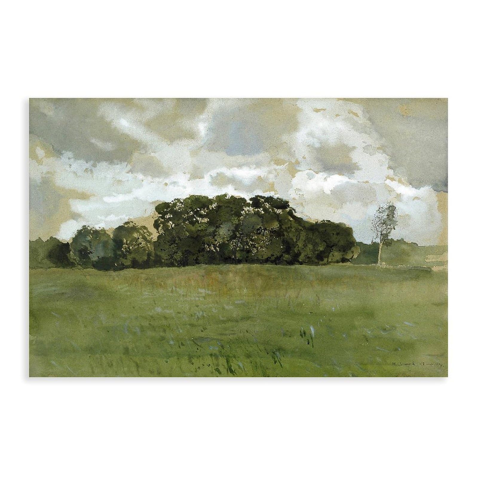 DFJyjFGJJ Konstantin Andreevic Somov,Landscape With Grey Clouds, 1897 Watercolor Poster Print for Teen Boys Room Wall Art Canvas Painting 20" L X 30" W