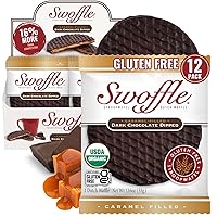 Vista 17 de Stroopwafels orgánicos certificados sin gluten por Swoffle - Relleno de caramelo y vainilla francesa (2) estuches, (16) de cada sabor Obleas