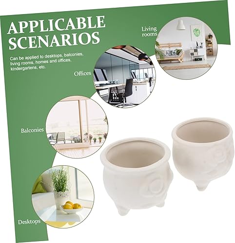 Miniatura 3 de GANAZONO Macetas pintables de cerámica pintadas a mano para niños, macetas de graffiti DIY estilo aleatorio