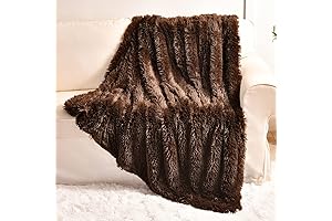 YUSOKI Brown Faux Fur Throw Blanket for Cozy Brown Bedroom Decor