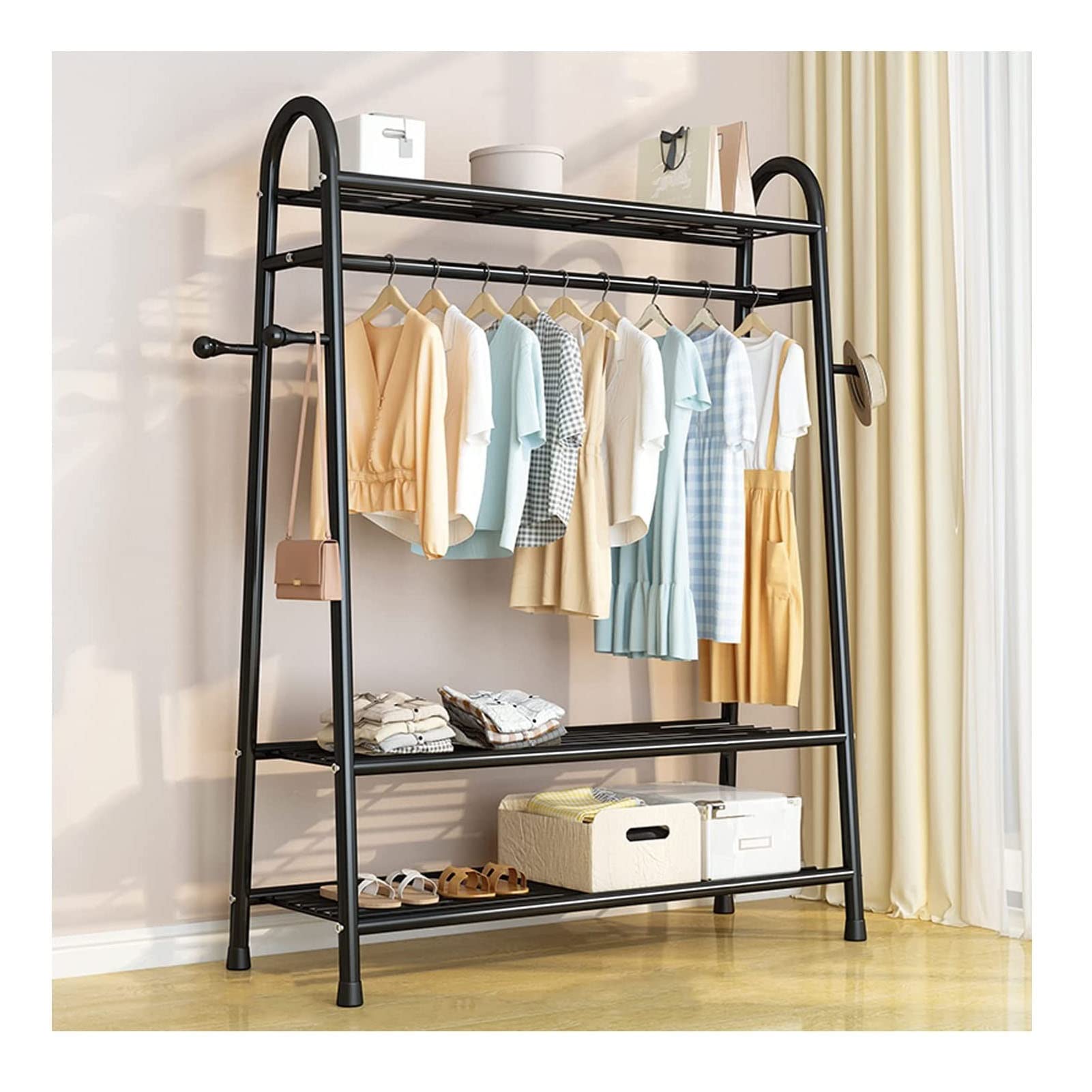 Garment Rail Heavy Duty Coat Racks Freestanding Metal Garment Clothes Dress