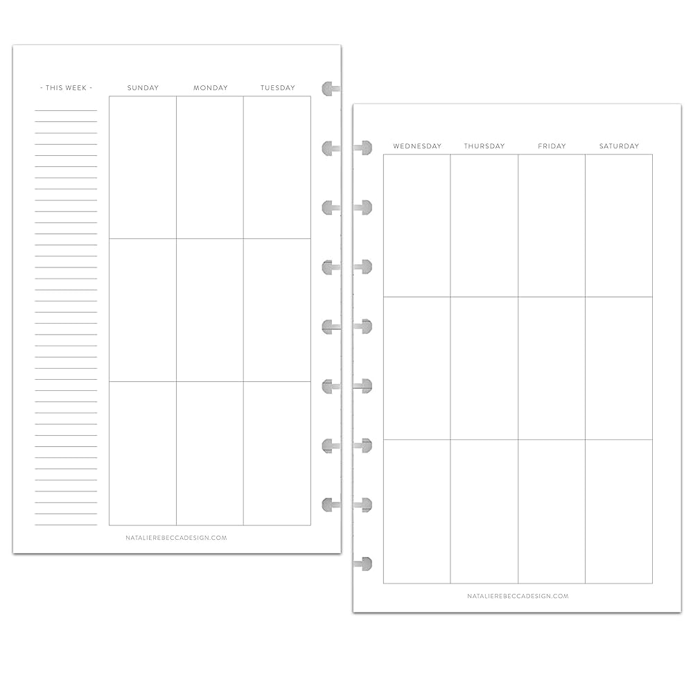 Amazon.com: BetterNote Vertical Undated Calendar Refill Pages for Discbound  Notebooks like Happy Planner, Levenger Circa, Staples Arc, TUL, InkWell  Press, Talia (Classic- 6 Months, 8-Disc, 5.5