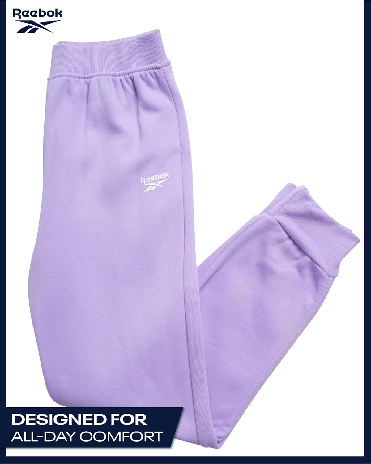 Reebok Girls Sweatsuit Set - 2 Piece Soft Long Sleeve Hoodie Sweatshirt and Sweatpants for Girls - Athletic Sweatsuit, Size 10, Lavender - Image 6