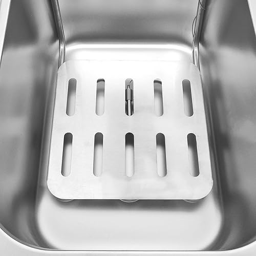 Miniatura 9 de Freidora eléctrica comercial con cesta y tapa, freidora de cocina de encimera de 11.4 cuartos de galón, freidora francesa de acero inoxidable