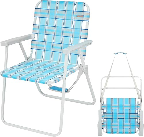 #WEJOY Silla de playa plegable para césped, sillas portátiles resistentes para exteriores con brazo duro, correa de transporte para acampar al aire disponible en Yaxa Colombia