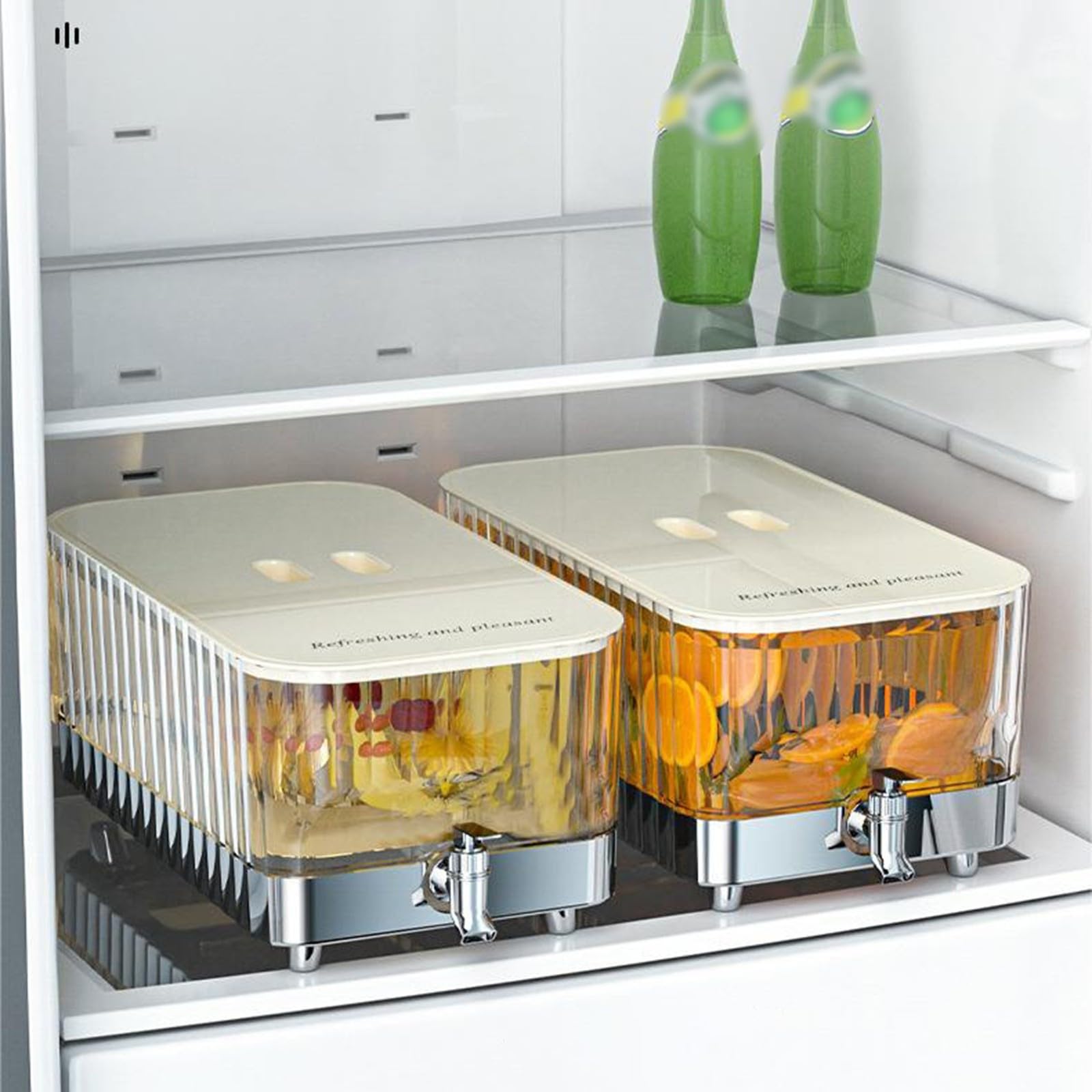 Distributeur De Boisson 5L Avec Robinet - Pichet Réfrigérateur Thé Glacé Jus Fruits - Réglage Date - Popyes