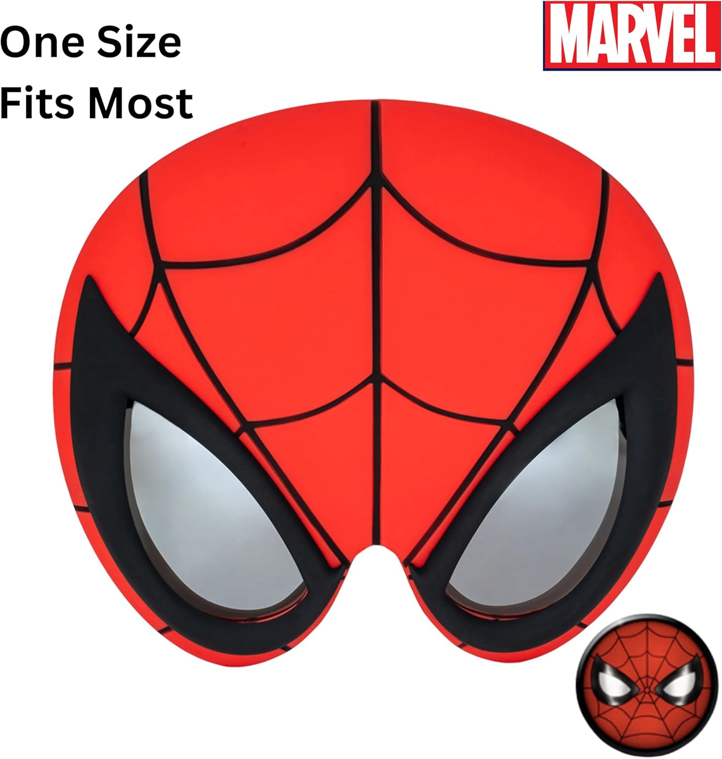 Sun Staches Official Spider-Man Sunglasses | Marvel Costume Accessory Mask | One Size Fits Most - Image 6