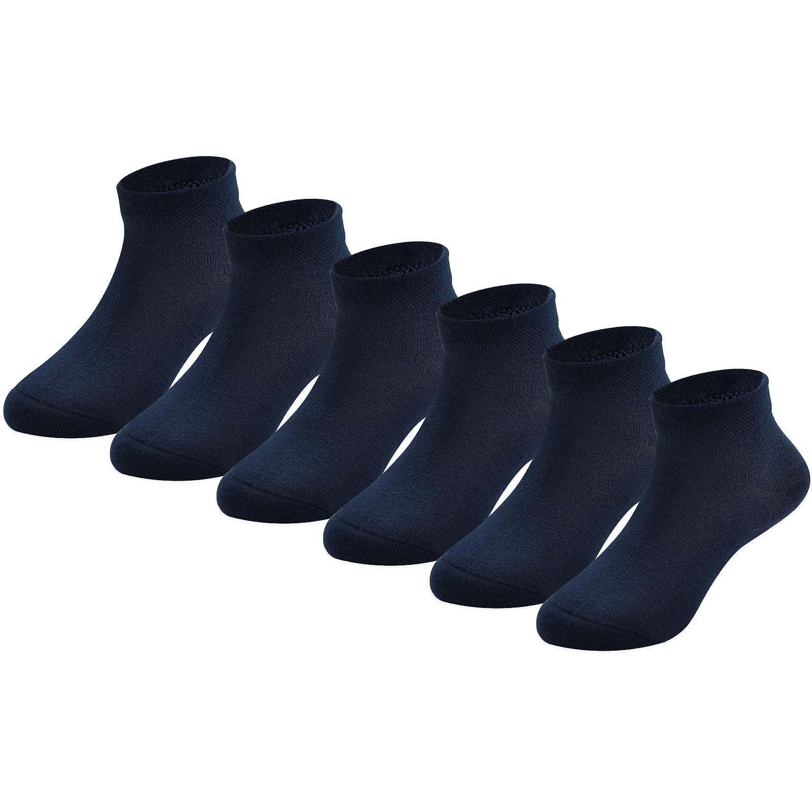 EPEIUS Kids' Low Cut Ankle Socks Cotton Seamless Toe Sport Athletic Socks for Boys Girls White Black Navy 4/8 Pack