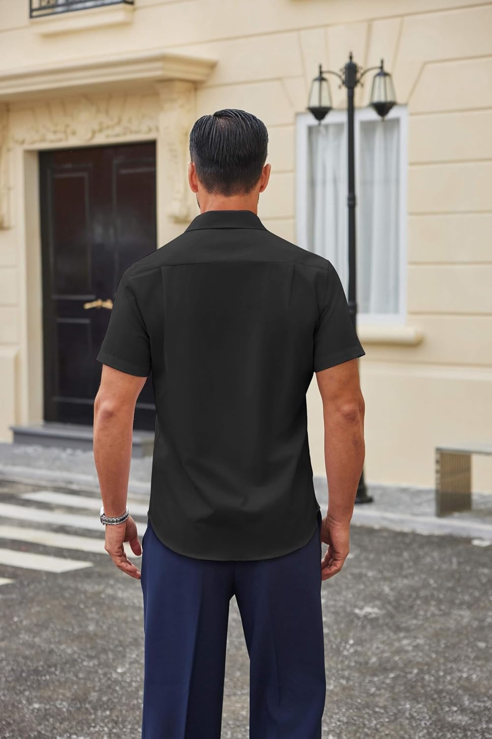 COOFANDY Mens Wrinkle Free Dress Shirt Short Sleeve Button Down Print Shirt Summer Business Casual Shirts with Pocket - Image 4