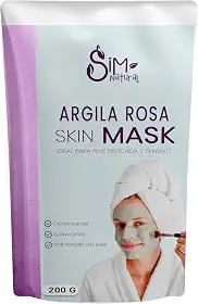 Argila Rosa Skin Mask Ideal para Pele Sensível e Delicada - Máscara Facial e Corporal 200g
