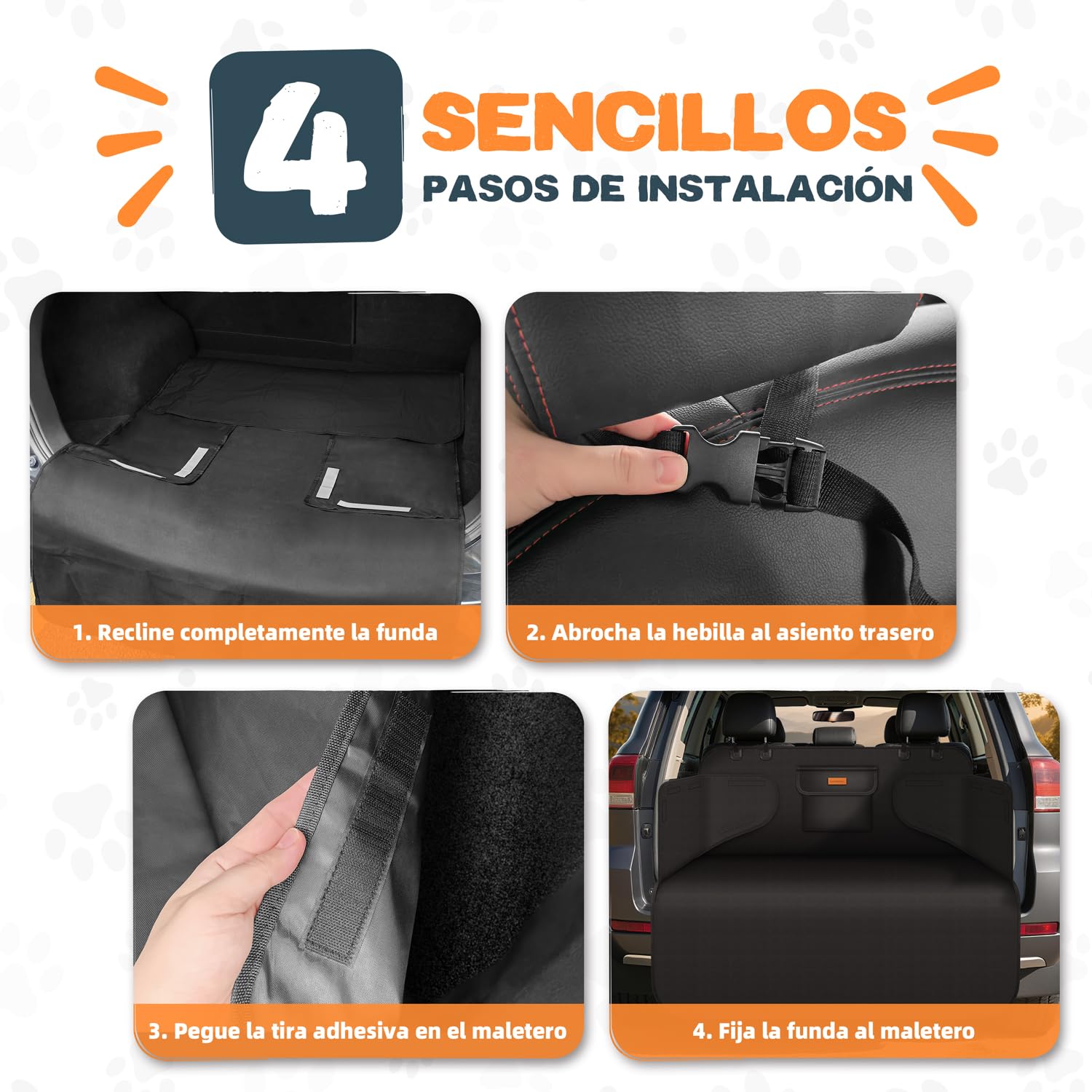 Funda Maletero Coche Perros Universal, Protector Antideslizante y Impermeable, con Protección Lateral, Cubierta Coche Antiarañazos Lavable para SUV Camión Sedán, Negro(Ligero)