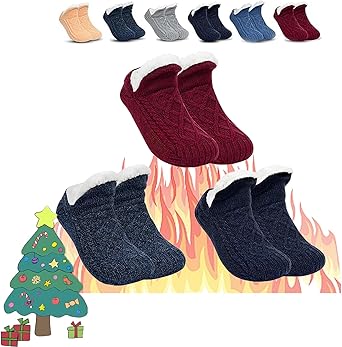 Truecups Fleece Socks, True Cups Slippers, FleeceSox - Fleece-Lined Non-Slip Thermal Slippers Socks