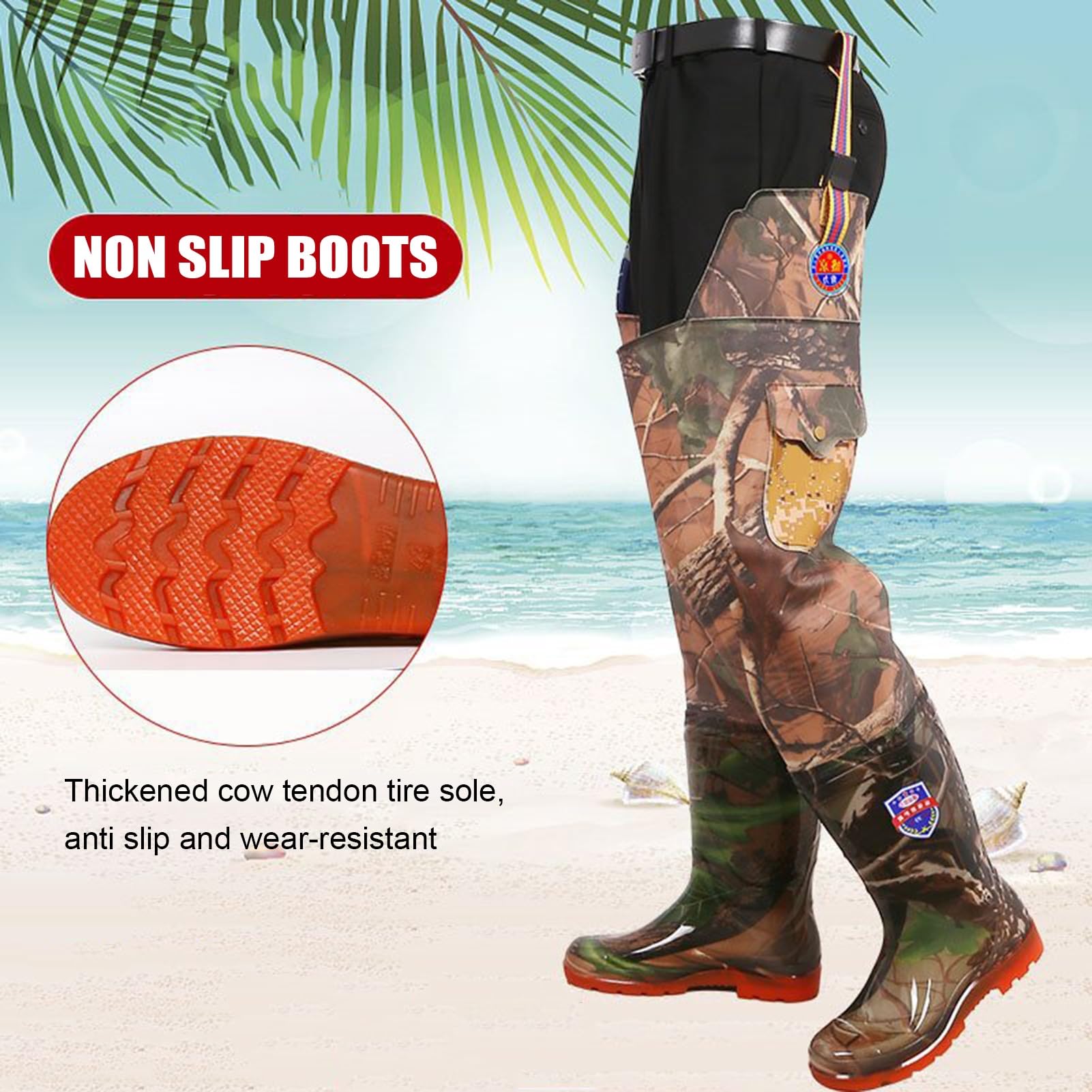 Trampolieri Stivali da Pesca 80cm Leggero Hip Waders PVC Impermeabile per Uomini Donne Wader All'aperto per Paludi/Torrenti/Terreni Agricoli