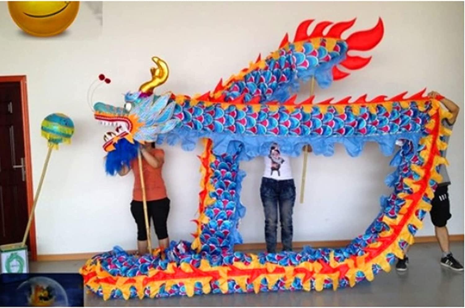 Drago Cinese per Feste 18m/59ft Seta Drago Danza Stile Cinese Leone Puntelli 10 Persone Folk Parade Feste Cinesi in Italia(Purple)