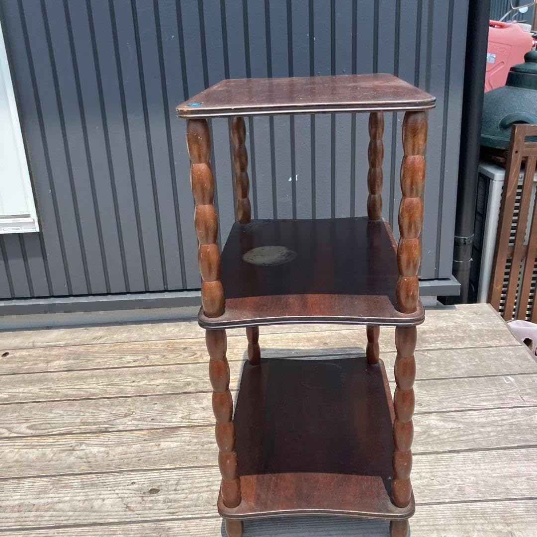 NAJIKO 木製3段　壁掛けシェルフ　ミッドセンチュリー　飾り棚　古家具 NAJIKO 木製3段 壁掛けシェルフ ミッドセンチュリー 飾り棚 古家具