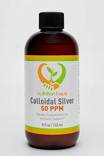 Plata coloidal de Nutrition Haus Apoyo inmunológico natural - 50 PPM, 8 onzas
